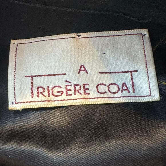 A Trigere Coat - Vintage Black 100% Wool Size 14 Union Made in the USA Midi Coat - Picture 7 of 10